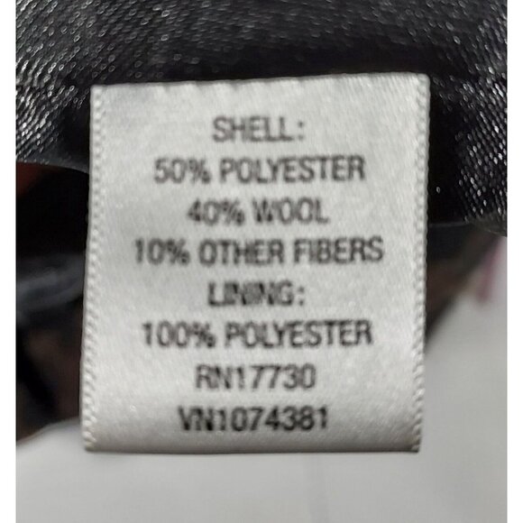 Merona Brown Black Pattern Wool Blend Long Coat Size S Corpcore Classic Cozy - Picture 4 of 5